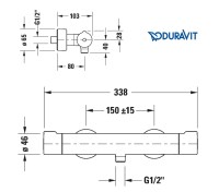 MEDIDAS TERMOSTATICA DUCHA C1 DURAVIT